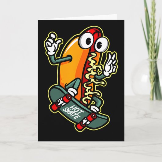 Skateboarden Hot Dog Kaart (Voorkant)