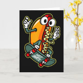 Skateboarden Hot Dog Kaart (Gele Bloem)