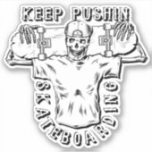 Skateboarden houden - 4-inch Kus Cut Vinyl Sticker (Voorkant)