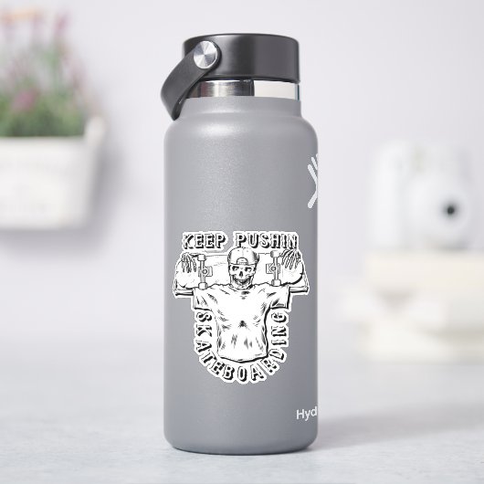 Skateboarden houden - 4-inch Kus Cut Vinyl Sticker (HydroFlask)