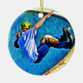 Skateboarden in de Bowl Keramisch Ornament (Voorkant)