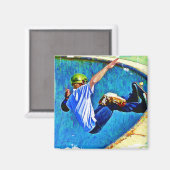 Skateboarden in de Bowl Magneet (Voorkant / Achterkant)