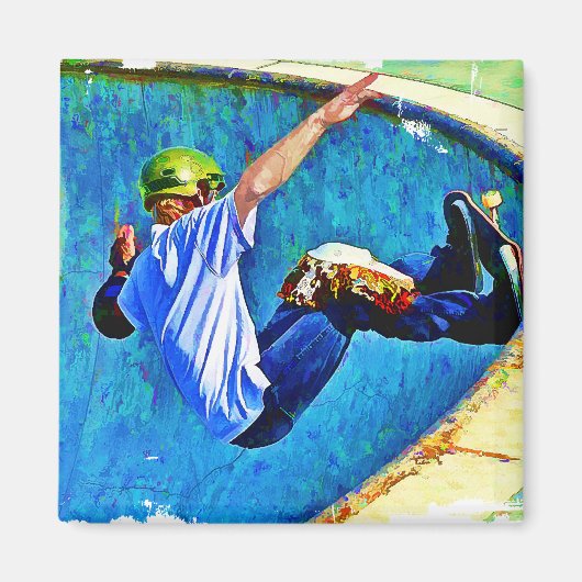 Skateboarden in de Bowl Magneet (Voorkant)
