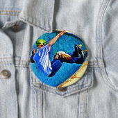 Skateboarden in de Bowl Ronde Button 4,0 Cm (In situ)