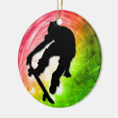 Skateboarden in een Psychedelic Cyclone Keramisch Ornament (Links)