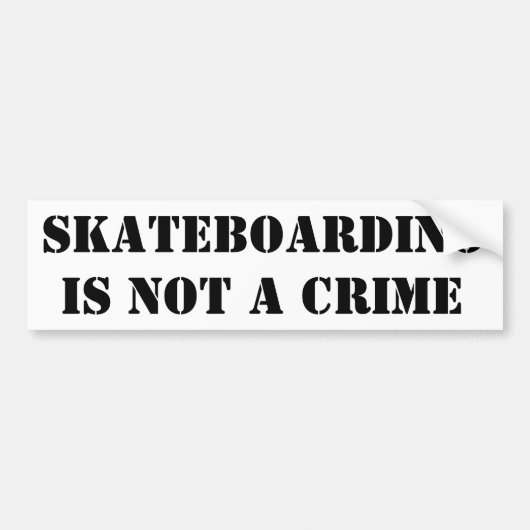 Skateboarden Is Geen Misdaad Bumpersticker Skater (Voorkant)