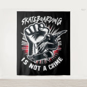 Skateboarden is geen misdaad wandkleed (Voorkant)