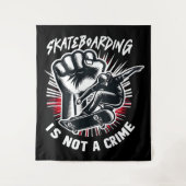 Skateboarden is geen misdaad wandkleed (Voorkant)