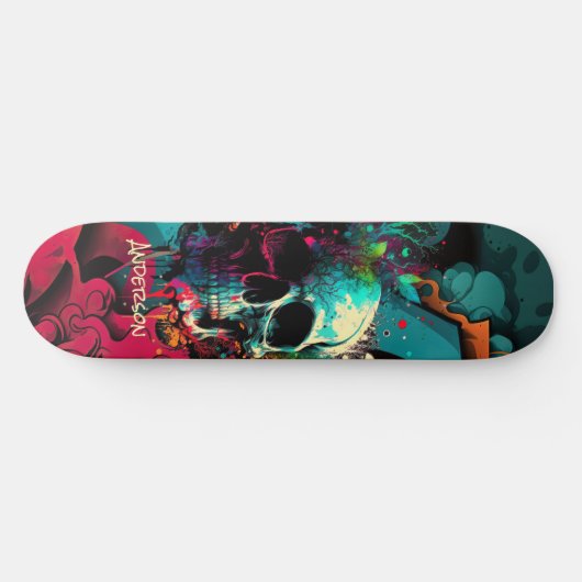 skateboarden is leuk Graffiti schedel Persoonlijk Skateboard (Horizontaal)