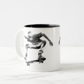 Skateboarden is mijn leven - Skateboarder Tweekleurige Koffiemok (Voorkant links)