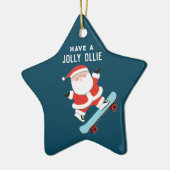 Skateboarden Kerst Collectie Keramisch Ornament (Links)