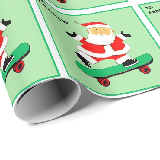Skateboarden Kerstcadeau Cadeaupapier (Rol Hoek)