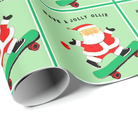 Skateboarden Kerstcadeau Cadeaupapier (Rol Hoek)