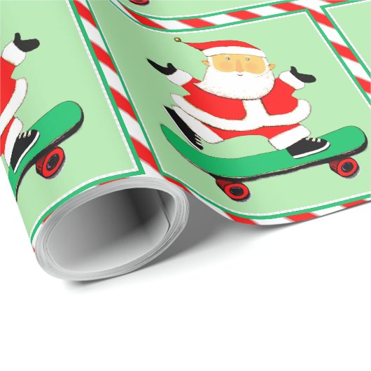 Skateboarden Kerstcadeau Cadeaupapier (Rol Hoek)