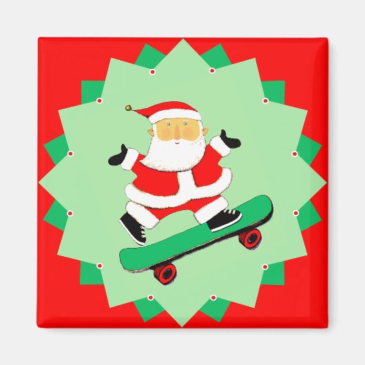 Skateboarden Kerstcadeau Kousenstopper Magneet (Voorkant)