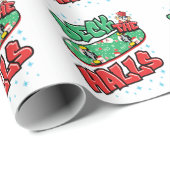 Skateboarden kerstskateboard Decaan the Halls Cadeaupapier (Rol Hoek)