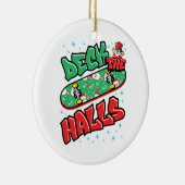 Skateboarden kerstskateboard Decaan the Halls Keramisch Ornament (Rechts)