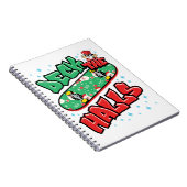 Skateboarden kerstskateboard Decaan the Halls Notitieboek (Rechterzijde)