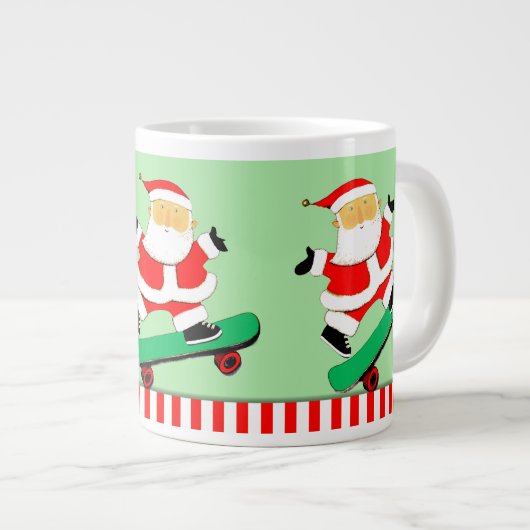 Skateboarden kerstvakantie cadeau grote koffiekop (Voorkant rechts)