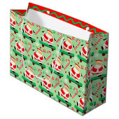 Skateboarden Kerstvakantie Santa Groot Cadeauzakje (Voorkant Gekanteld)