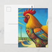 Skateboarden Kleurrijk en Leuke Haan Briefkaart (Voorkant / Achterkant)