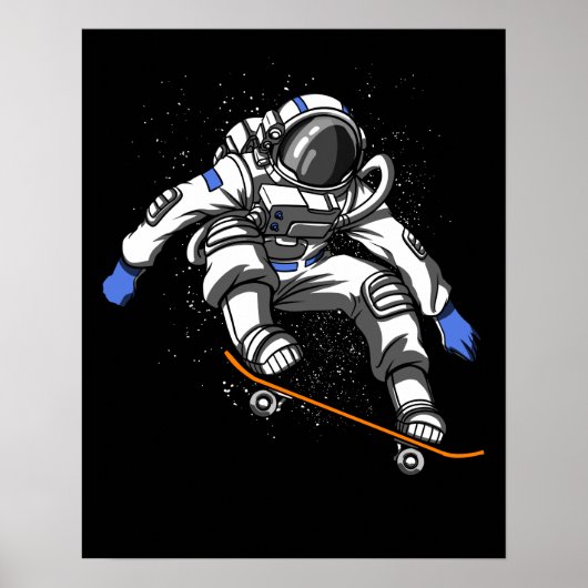 Skateboarden kosmische ruimte poster (Voorkant)