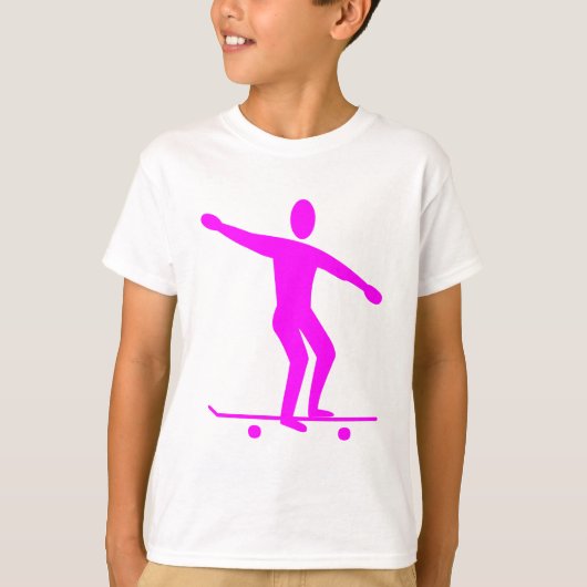 Skateboarden - Magenta T-shirt (Voorkant)