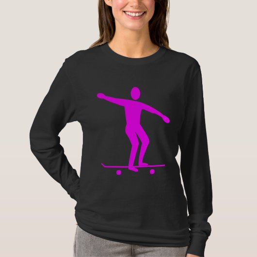Skateboarden - Magenta T-shirt (Voorkant)