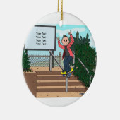 Skateboarden - Mannelijk Keramisch Ornament (Rechts)