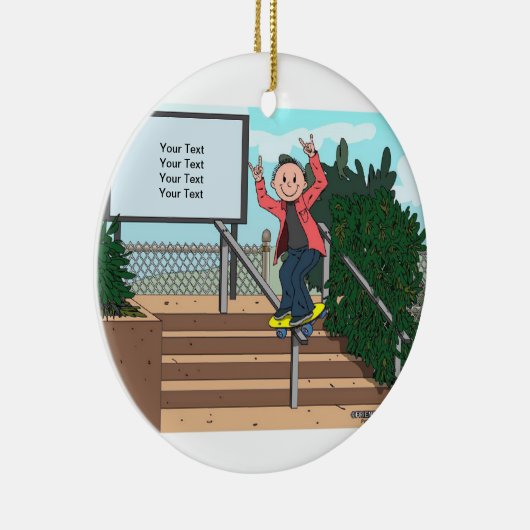 Skateboarden - Mannelijk Keramisch Ornament (Rechts)