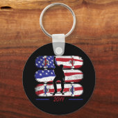Skateboarden Mannen - USA American Flag Sleutelhan Sleutelhanger (Voorkant)
