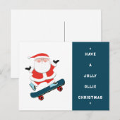 Skateboarden met Kerstmis Feestdagenkaart (Voorkant / Achterkant)