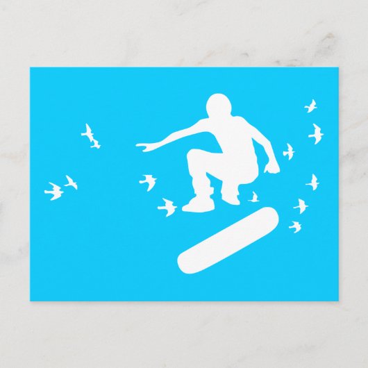 skateboarden met vogels briefkaart (Voorkant)