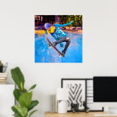 Skateboarden op water poster (Thuiskantoor)