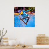 Skateboarden op water poster (Keuken)