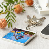 Skateboarden op water sleutelhanger (Zijkant)