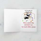 Skateboarden Panda, grappige verjaardagskaart. Voe Kaart (Binnen)