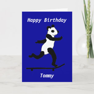 Skateboarden Panda Verjaardag Kaart op maat