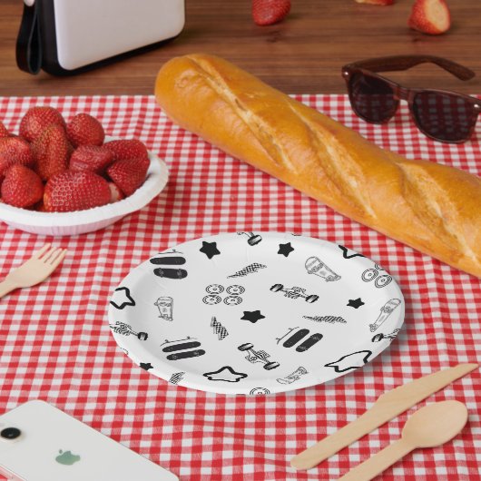 Skateboarden Party Paper Borden 7" Papieren Bordje (Picknick)