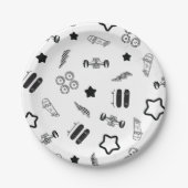 Skateboarden Party Paper Borden 7" Papieren Bordje (Voorkant)