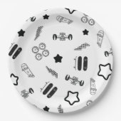 Skateboarden Party Paper Borden 9" Papieren Bordje (Voorkant)