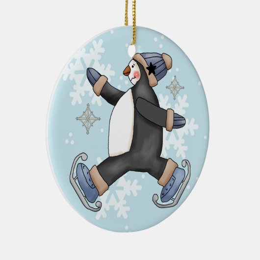 Skateboarden Penguin Keepomwille Holiday Ornament (Rechts)