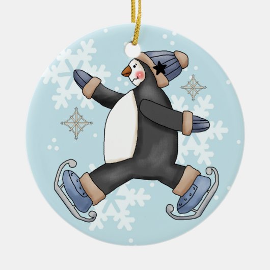 Skateboarden Penguin Keepomwille Holiday Ornament (Voorkant)