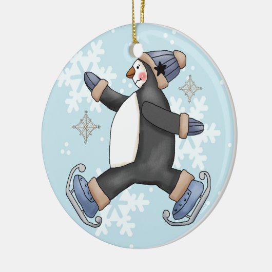 Skateboarden Penguin Keepomwille Holiday Ornament (Links)