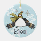 Skateboarden Penguin Keepomwille Holiday Ornament (Achterkant)