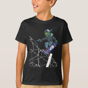Skateboarden Prikkeldraad Alien-skateboarder  T-shirt