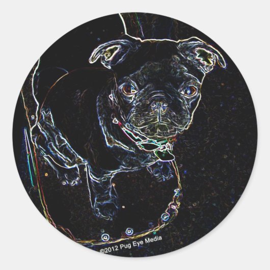 Skateboarden Pug Stickers (Voorkant)