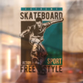 Skateboarden Raamsticker (Vel 2)