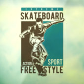 Skateboarden Raamsticker (Vel 3)