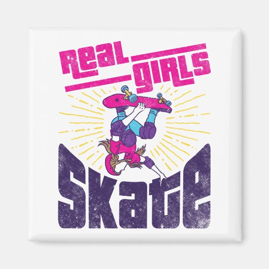 Skateboarden Real Girls Schaats Magneet (Voorkant)